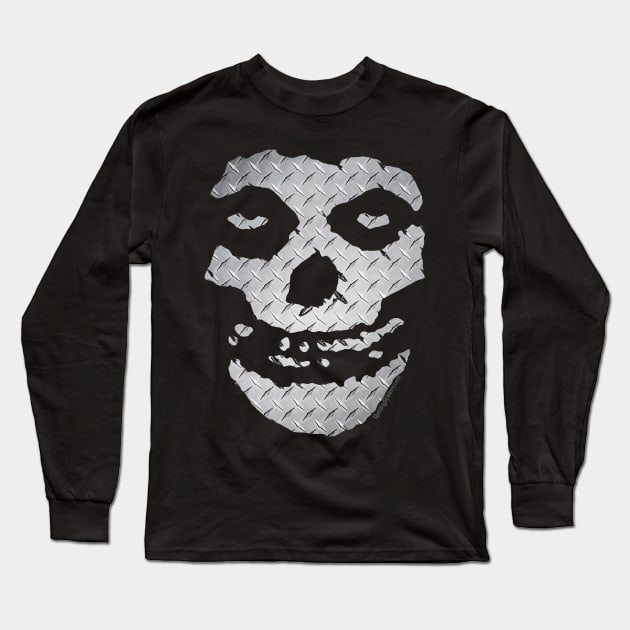 The Crimson Ghost - Diamond Plate - Metal! Long Sleeve T-Shirt by RainingSpiders